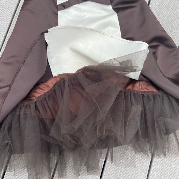 jessica McClintock Gunne Sax Strapless Tulle Dress - Choc/Ivory Jr NWT - Picture 3 of 6